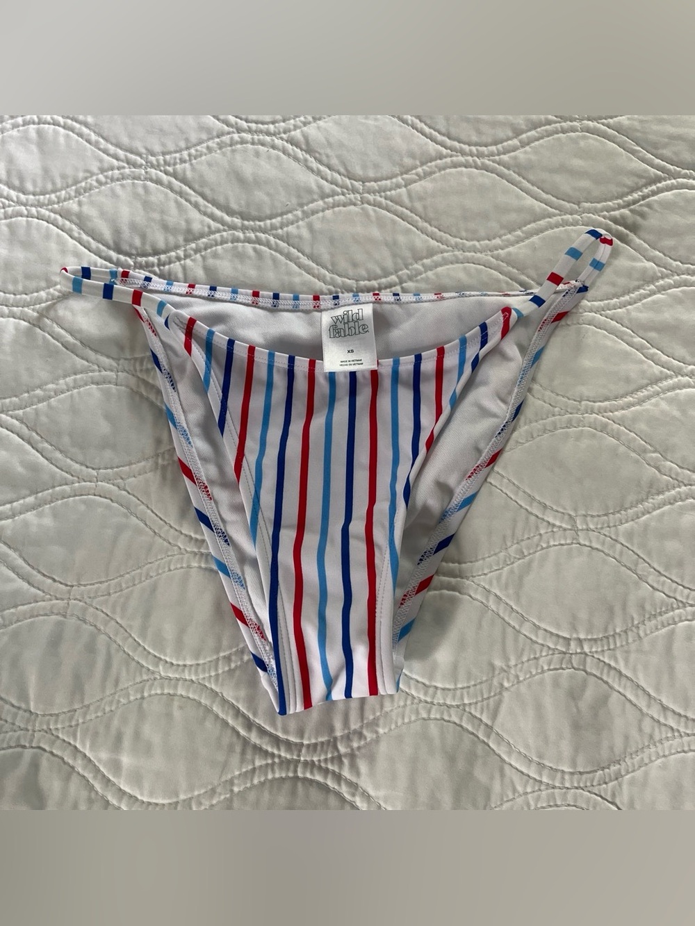 Wild Fable Red, White, and Blue Striped Bikini Bottoms - XS